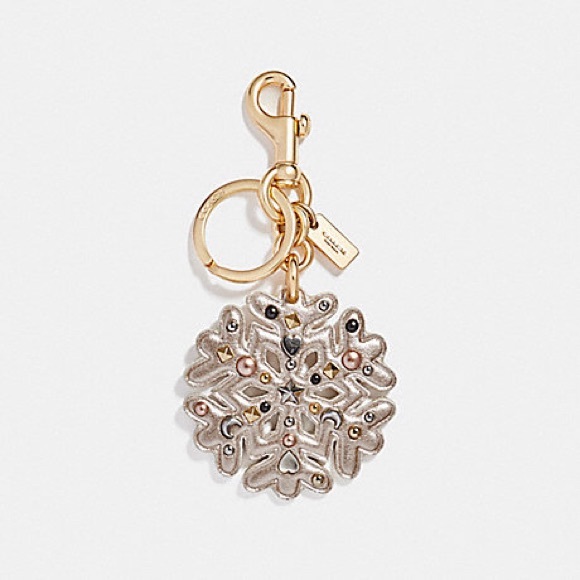 ✨NEW✨COACH Stardust Studded Snowflake Bag Charm - Picture 1 of 3